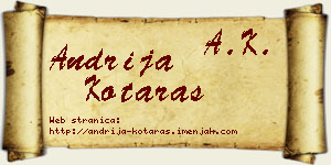 Andrija Kotaraš vizit kartica